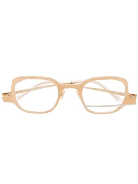 strap-detail upside-down glasses by MASAHIROMARUYAMA