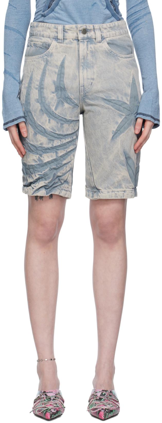 SSENSE Exclusive Blue Denim Shorts by MASHA POPOVA