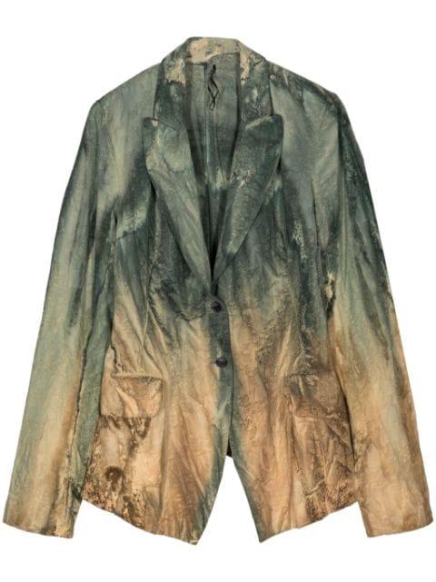 abstract-print cotton blazer by MASNADA