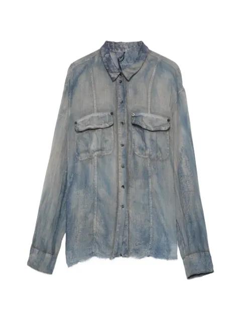 acid-wash semi-sheer shirt by MASNADA