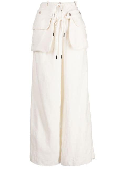 detachable-belt wide-leg trousers by MASNADA