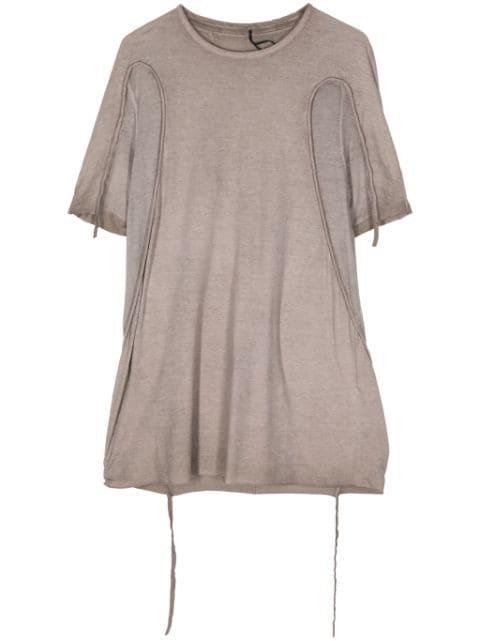 draped-detail cotton T-shirt by MASNADA
