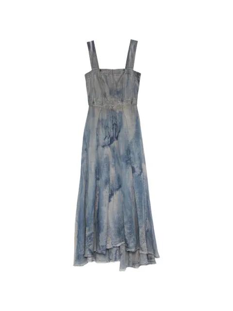 tie-dye pleated maxi dress by MASNADA