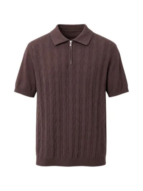 cable-knit zip-fastening polo shirt by MASQ