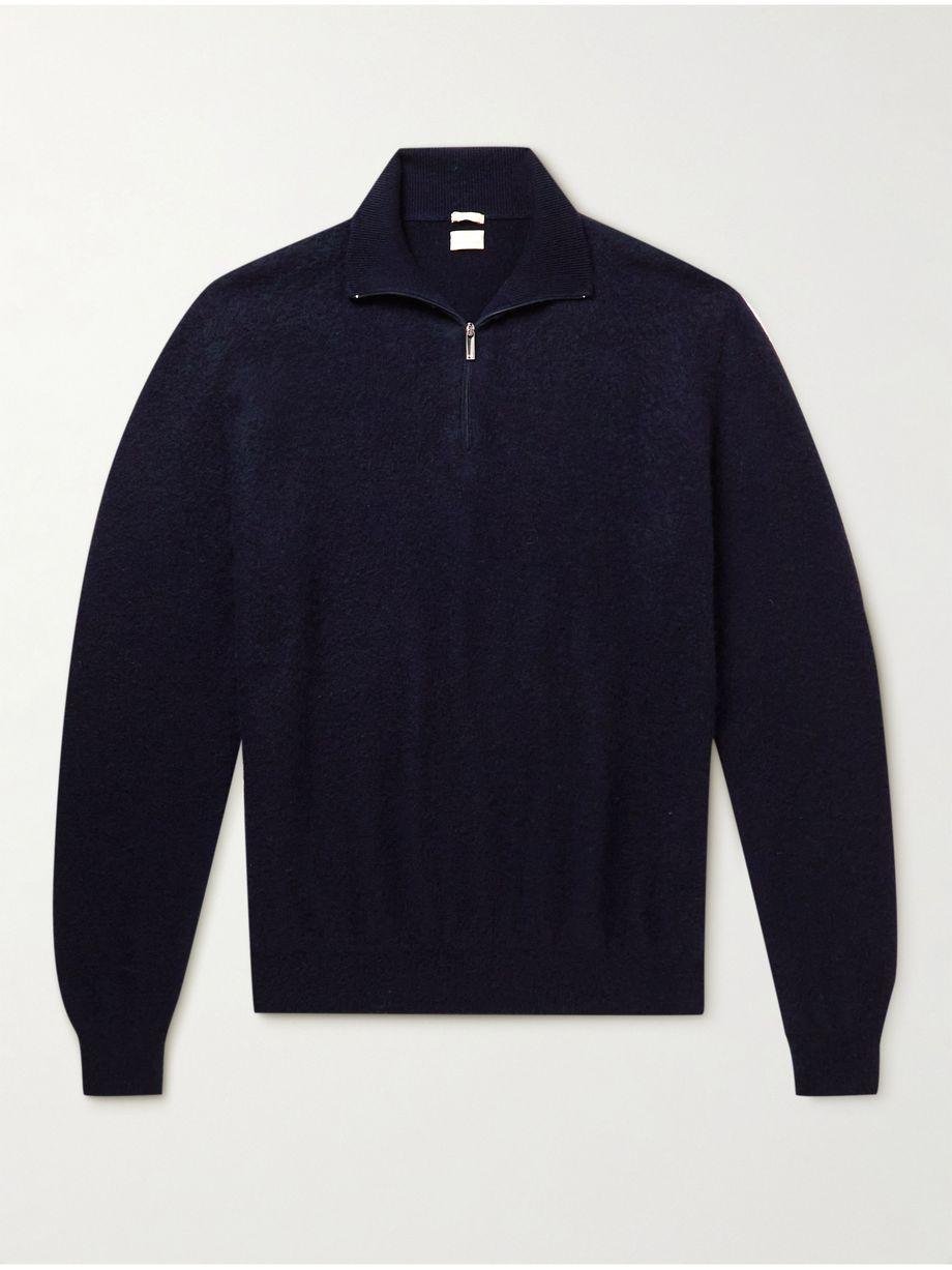 Brushed-Cashmere Half-Zip Sweater by MASSIMO ALBA