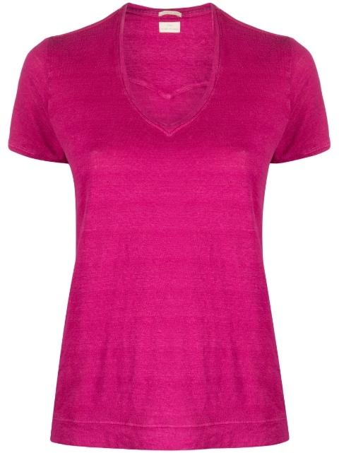 Flores short-sleeve linen T-shirt by MASSIMO ALBA