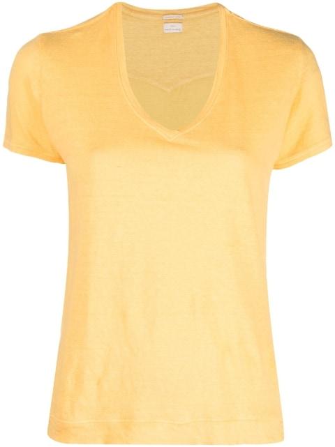 Flores short-sleeve linen T-shirt by MASSIMO ALBA