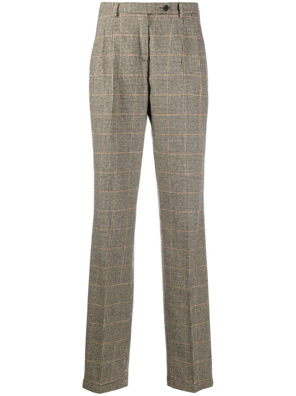 high-waisted houudstooth trousers by MASSIMO ALBA