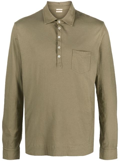 long-sleeve cotton polo shirt by MASSIMO ALBA