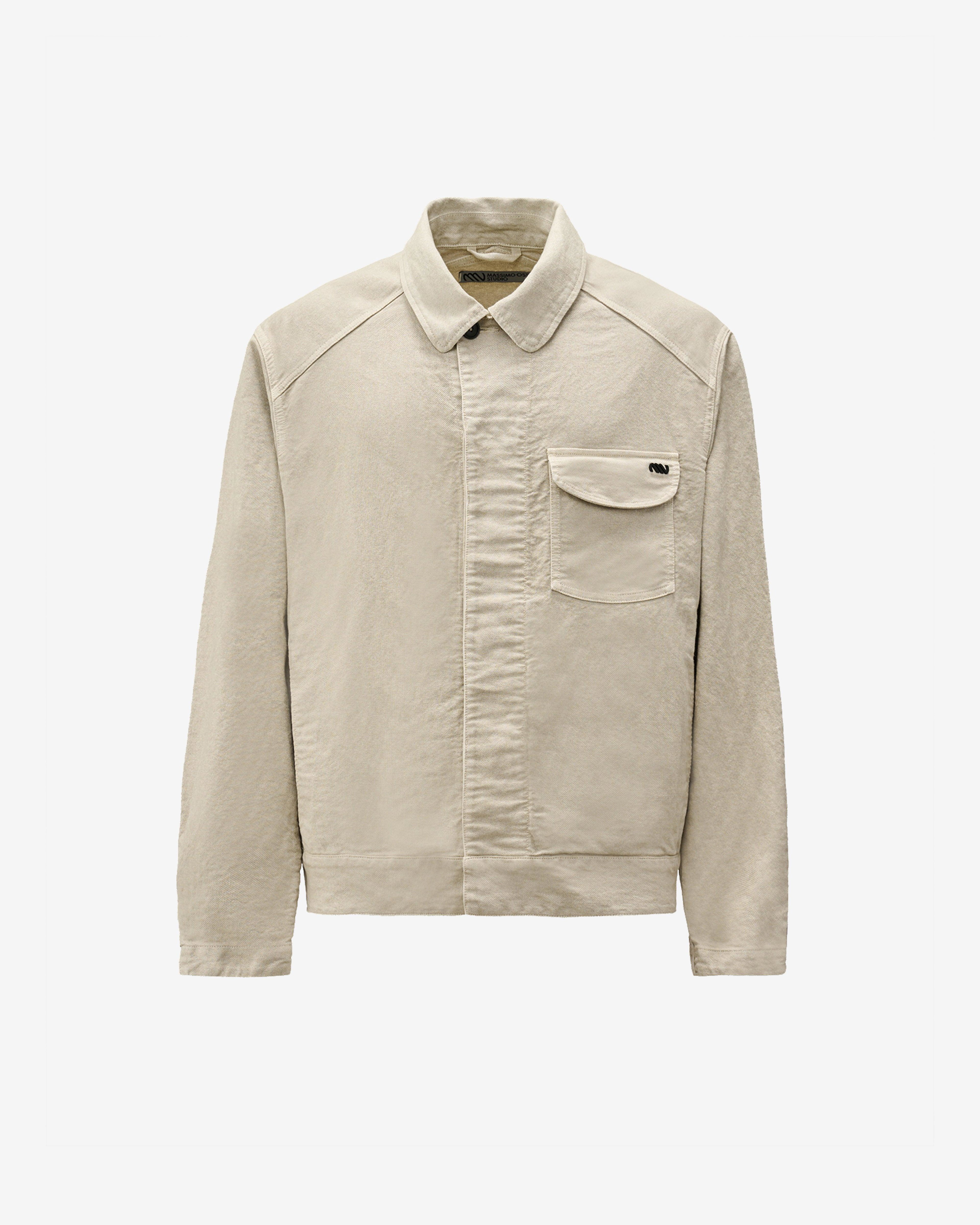 Massimo Osti - Men's Canvas Button Jacket - (Tan) by MASSIMO OSTI