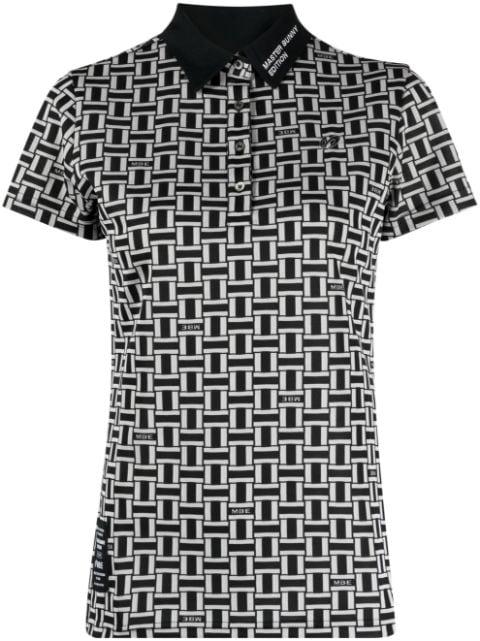 graphic-print logo-patch polo top by MASTER BUNNY EDITION