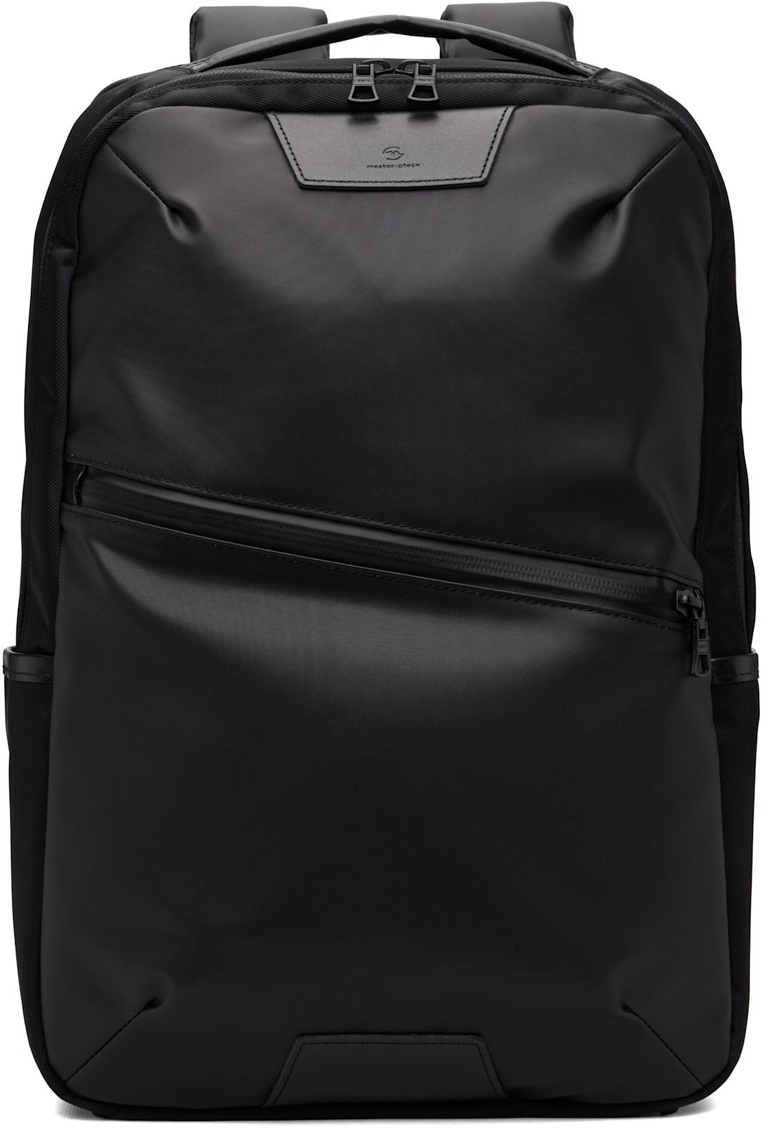 Black Progress Coating Daypack Backpack by MASTER-PIECE