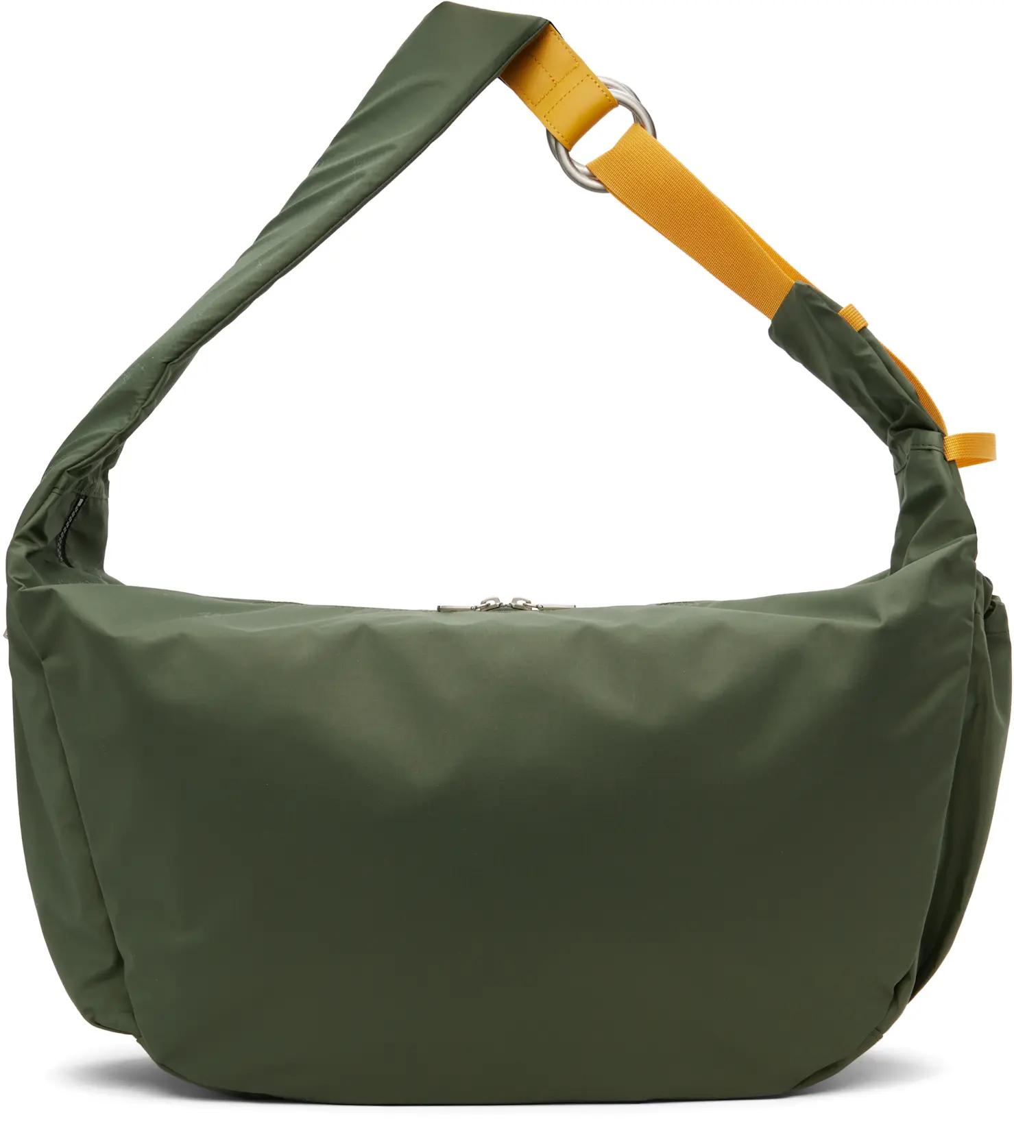 Khaki Ark Solid L Shoulder Bag by MASTER-PIECE