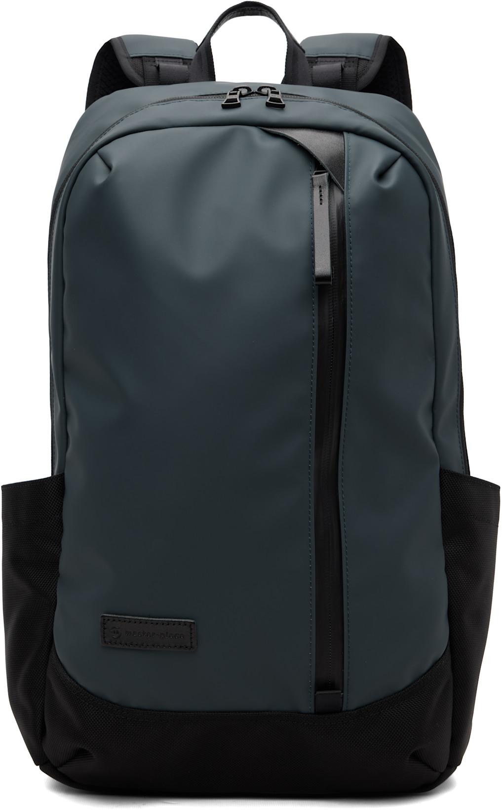 Navy Slick M Backpack by MASTER-PIECE