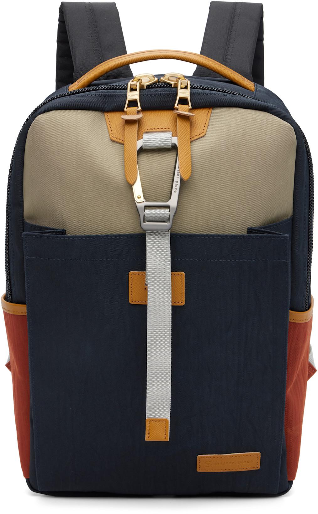 Navy & Orange No.02340 v2 Link Backpack by MASTER-PIECE
