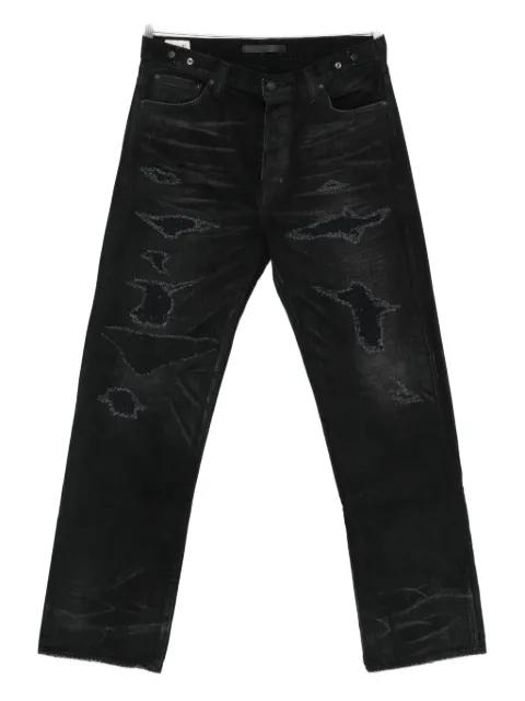 distressed faded-wash jeans by MASTERCRAFT UNION