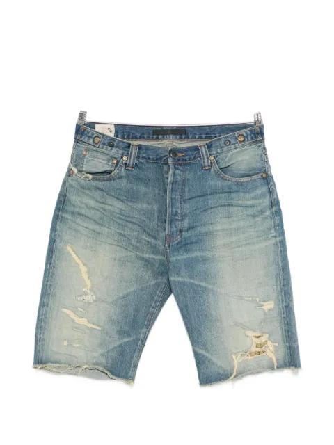 distressed frayed denim shorts by MASTERCRAFT UNION
