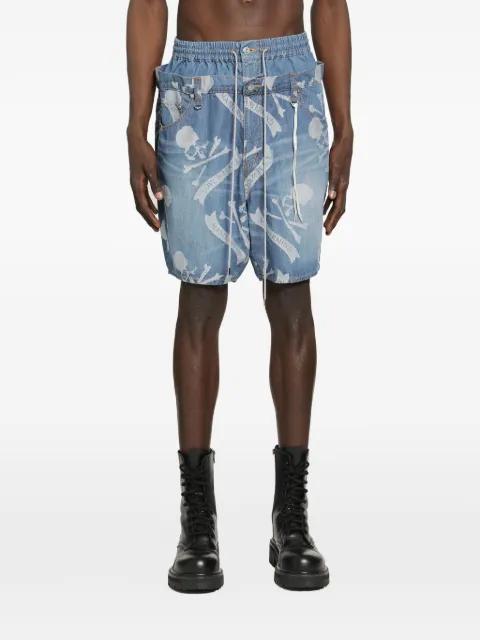 Aloha denim shorts by MASTERMIND