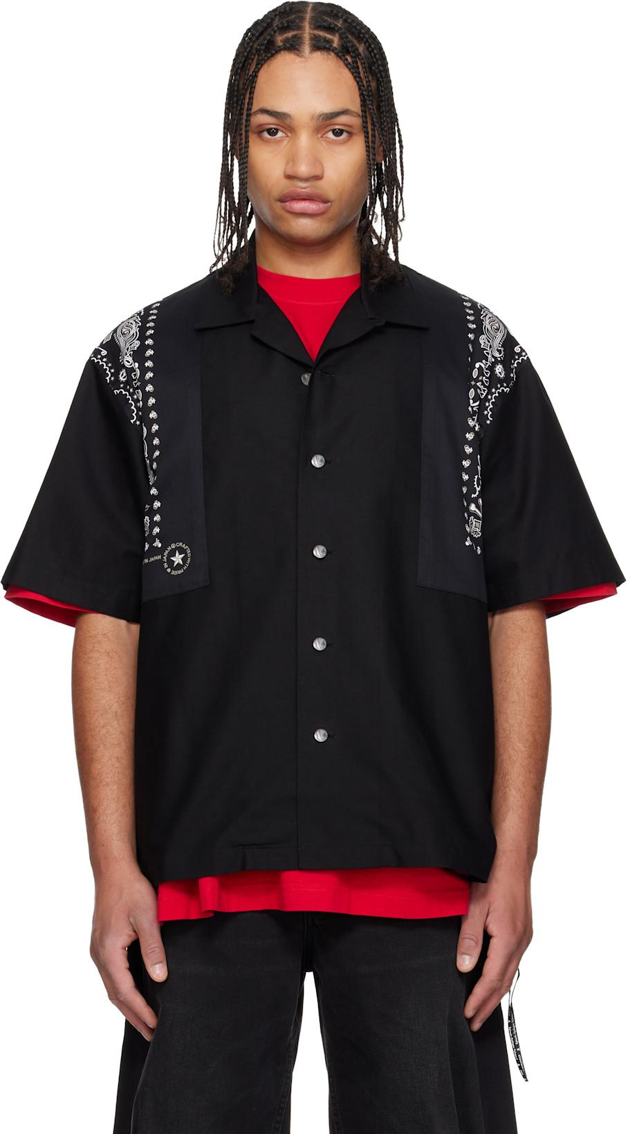 Black Bandana Short Sleeve Shirt by MASTERMIND