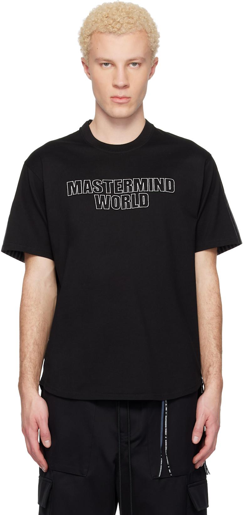 Black MW Mixed-Fabric SS T-shirt by MASTERMIND