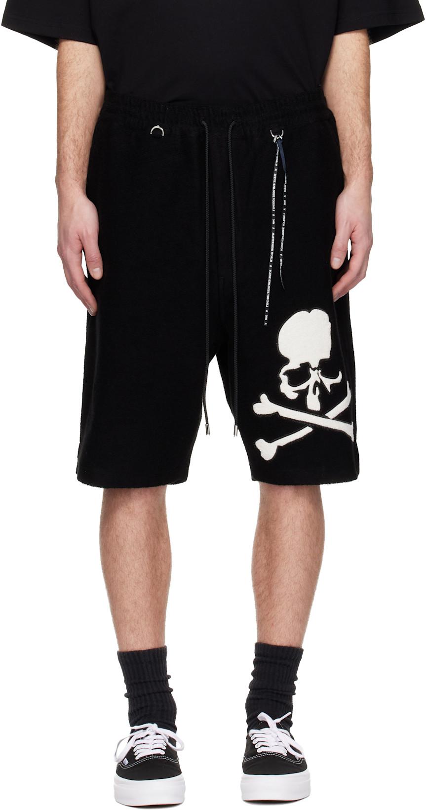 Black MW Terry Shorts by MASTERMIND