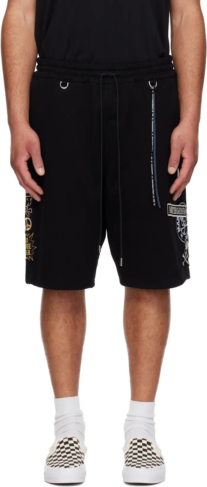 Black Multi Patched Shorts by MASTERMIND