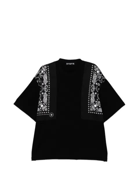 bandana panelled T-shirt by MASTERMIND
