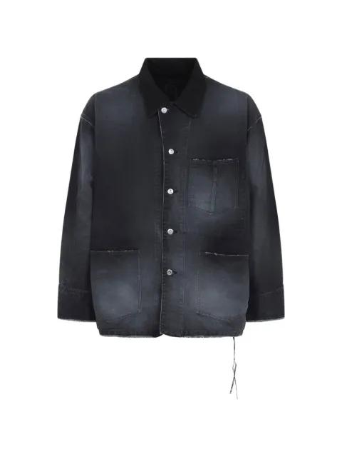 faded raw-hem jacket by MASTERMIND