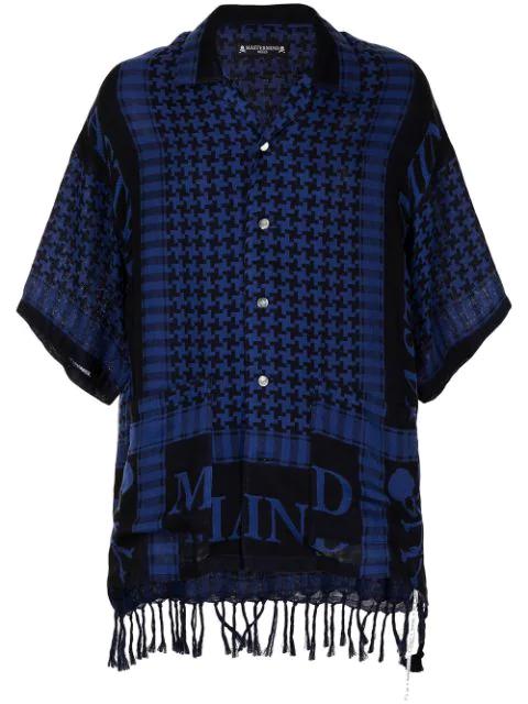 geometric logo-print cotton shirt by MASTERMIND