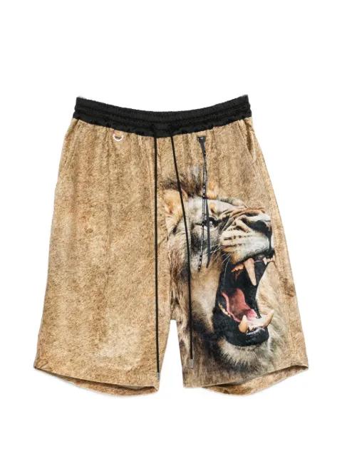 lion-print drawstring shorts by MASTERMIND