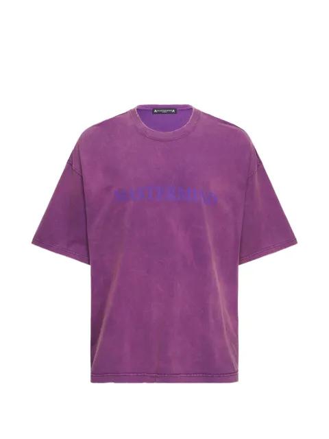 logo-print distressed T-shirt by MASTERMIND