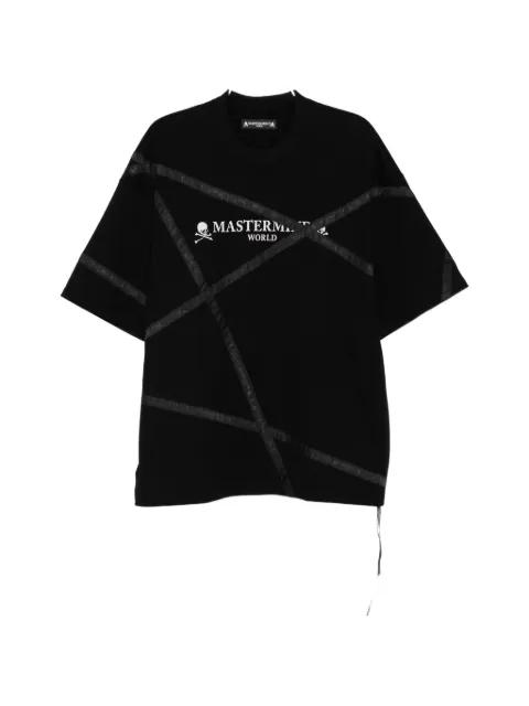 logo-print panelled T-shirt by MASTERMIND