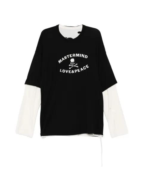 logo-print ripped T-shirt by MASTERMIND