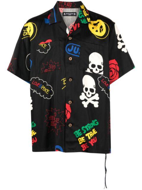 logo-print short-sleeve shirt by MASTERMIND
