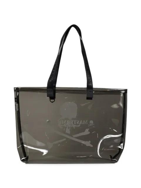 logo-print transparent tote bag by MASTERMIND
