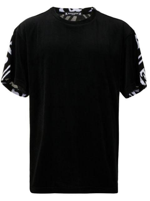 logo print velour T-shirt by MASTERMIND