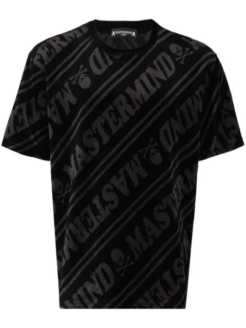 logo-print velour T-shirt by MASTERMIND