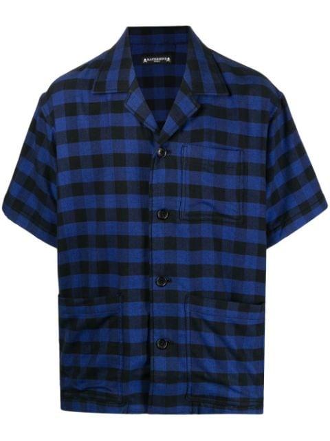 plaid-check embroidered shirt by MASTERMIND