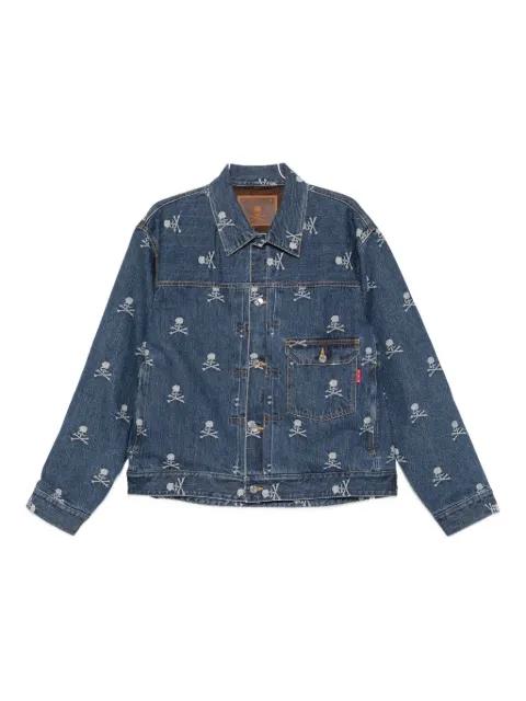 skull-crossbones denim jacket by MASTERMIND