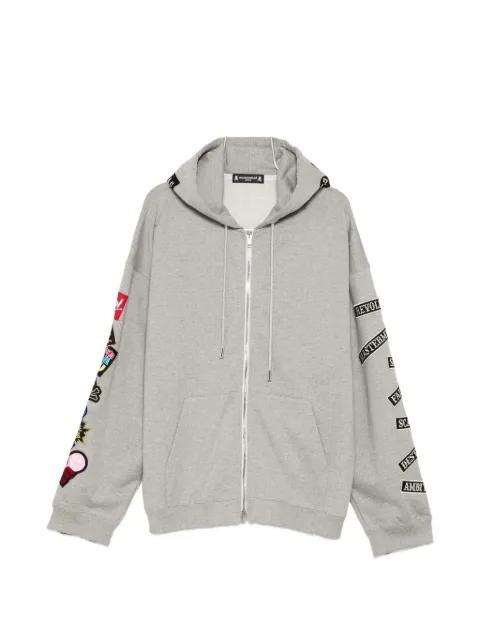 slogan-patch hoodie by MASTERMIND