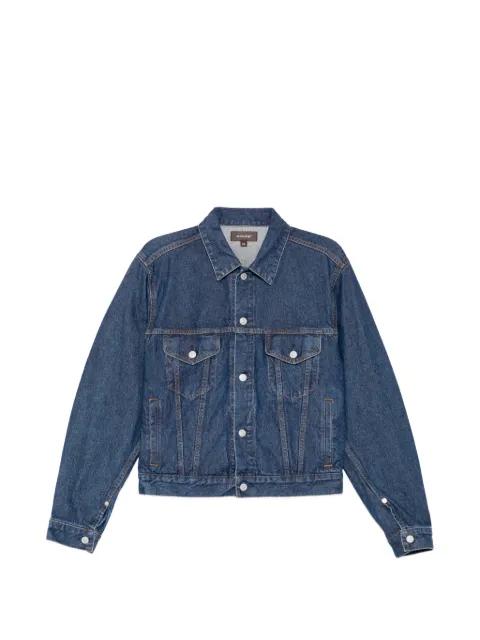 contrast-stitch denim jacket by MASU