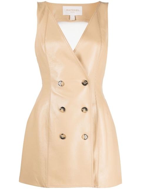 backless faux-leather mini dress by MATERIEL