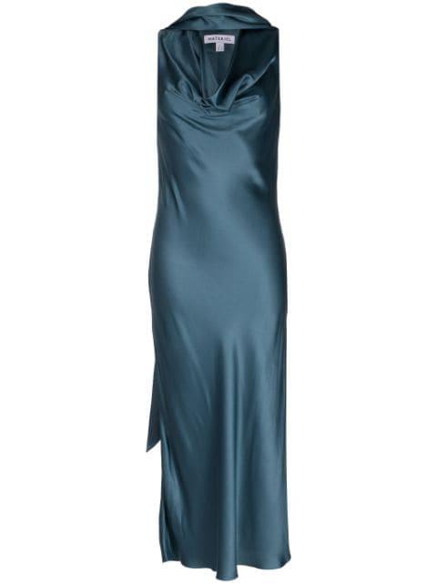 draped scarf-detail midi dress by MATERIEL