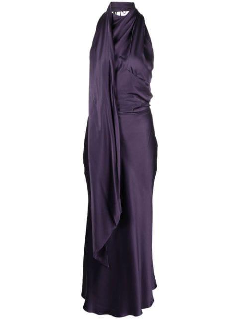 halterneck midi dress by MATERIEL