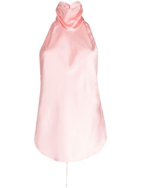 halterneck satin top by MATERIEL