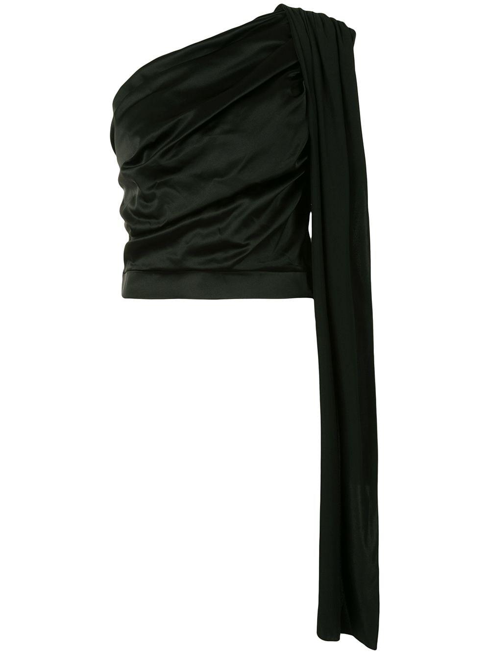 one-shoulder draped blouse by MATERIEL