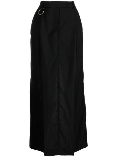 pleat-detail wool maxi skirt by MATERIEL