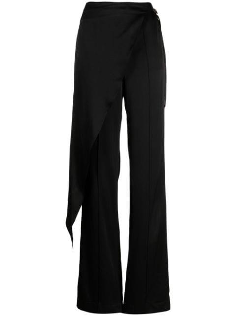 scarf-detail pressed-crease trousers by MATERIEL