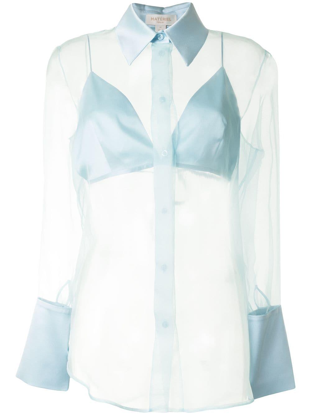 silk organza sheer shirt with bra by MATERIEL