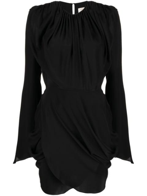 wraparound silk mini dress by MATERIEL